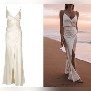 Shona Joy La Lune cross draped maxi dress Size 8
